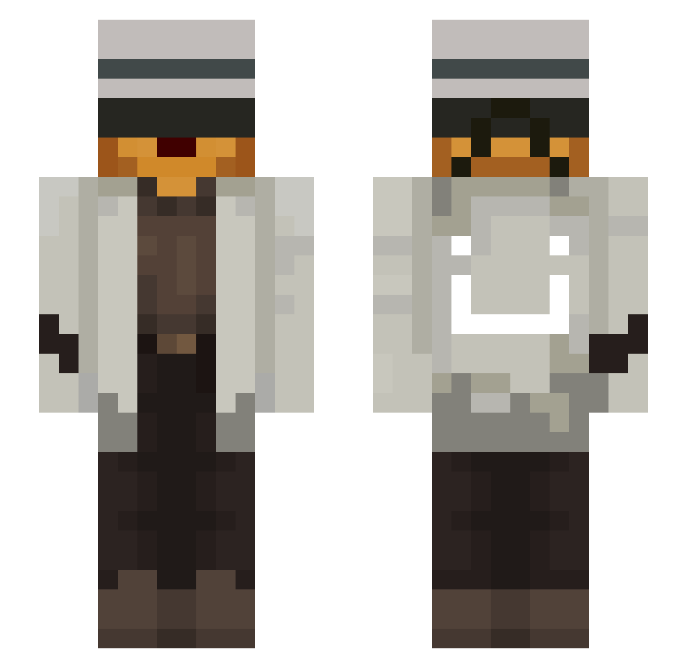 12dddx Minecraft skin, front and back view