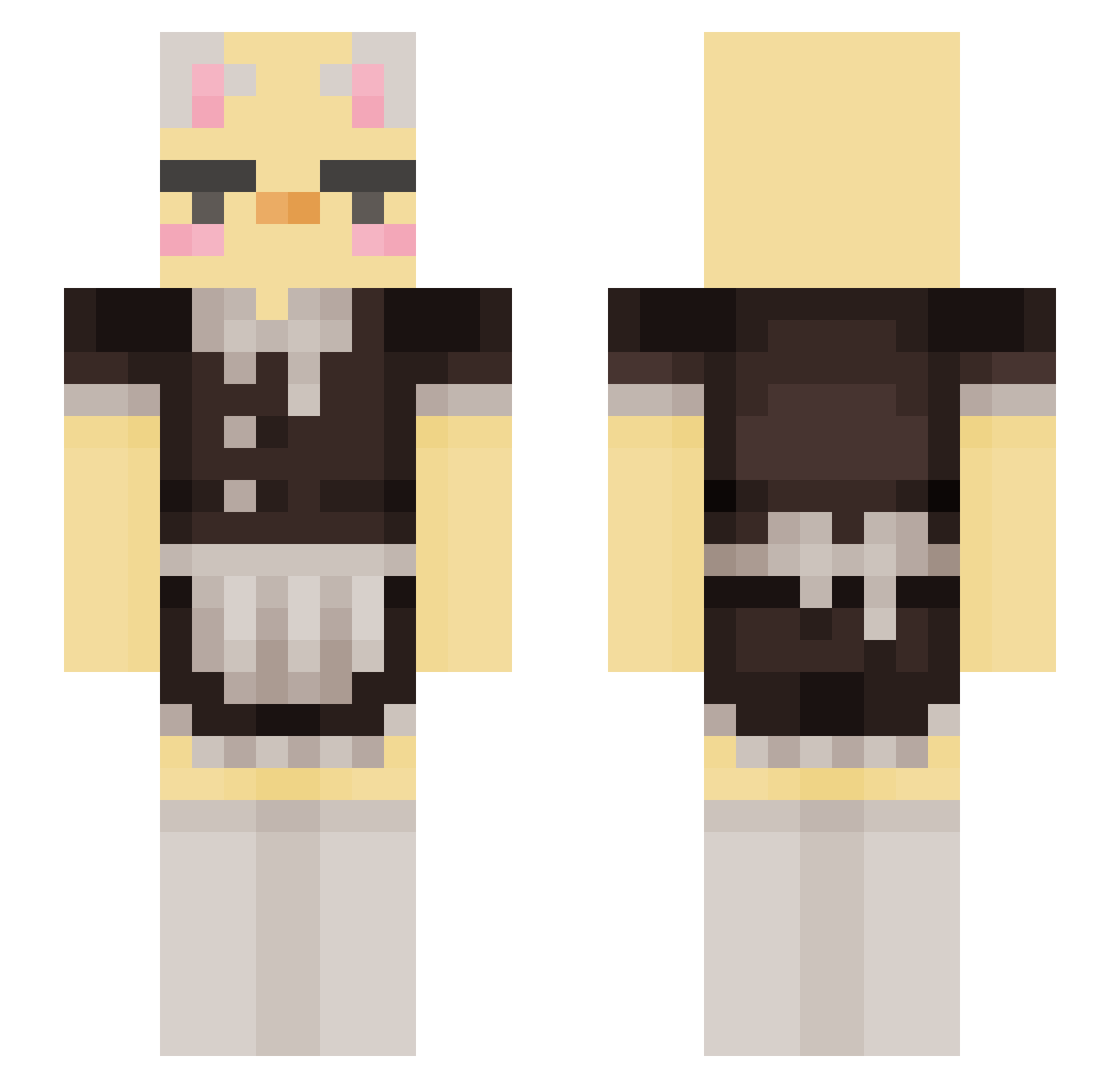 Pr3dator3k Minecraft skin, front and back view