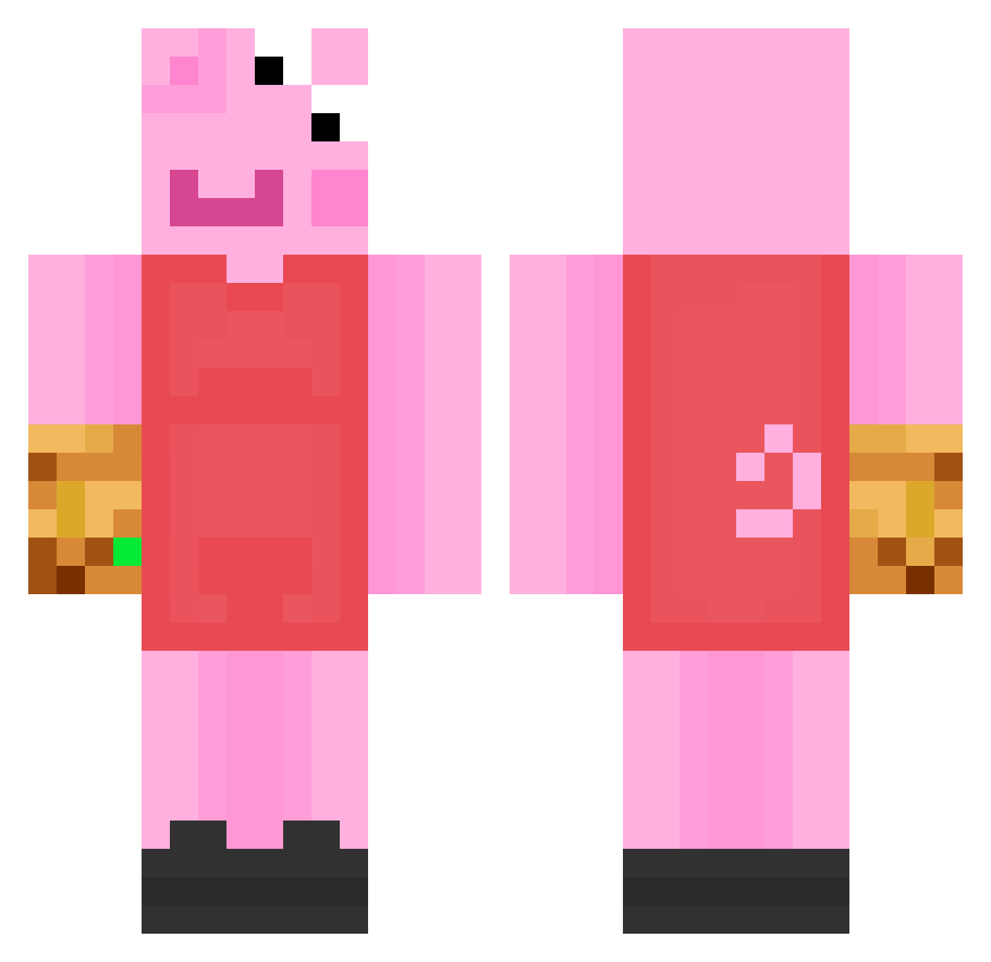 Antmantheminer Minecraft skin, front and back view