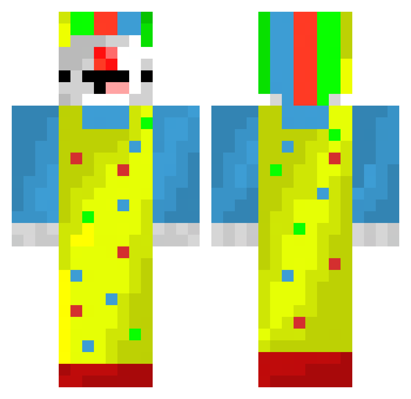 MrSus55 Minecraft skin, front and back view