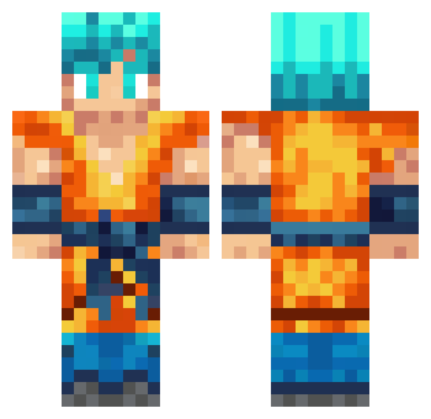 Mabyma99 Minecraft skin, front and back view
