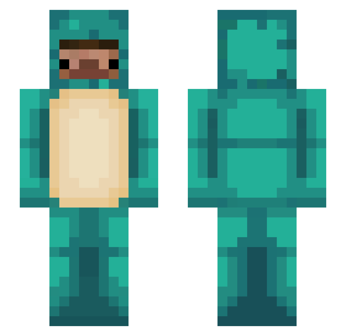 CalvKyle Minecraft skin, front and back view