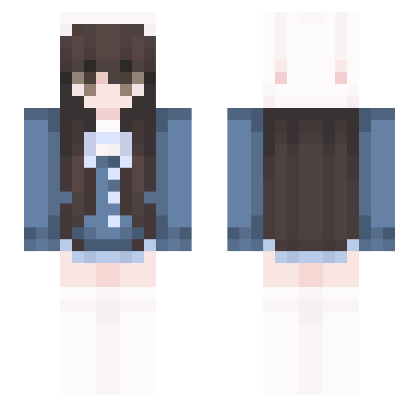 Rasesm Minecraft skin, front and back view
