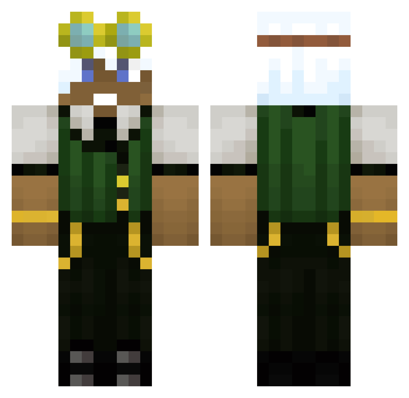 pockt Minecraft skin, front and back view