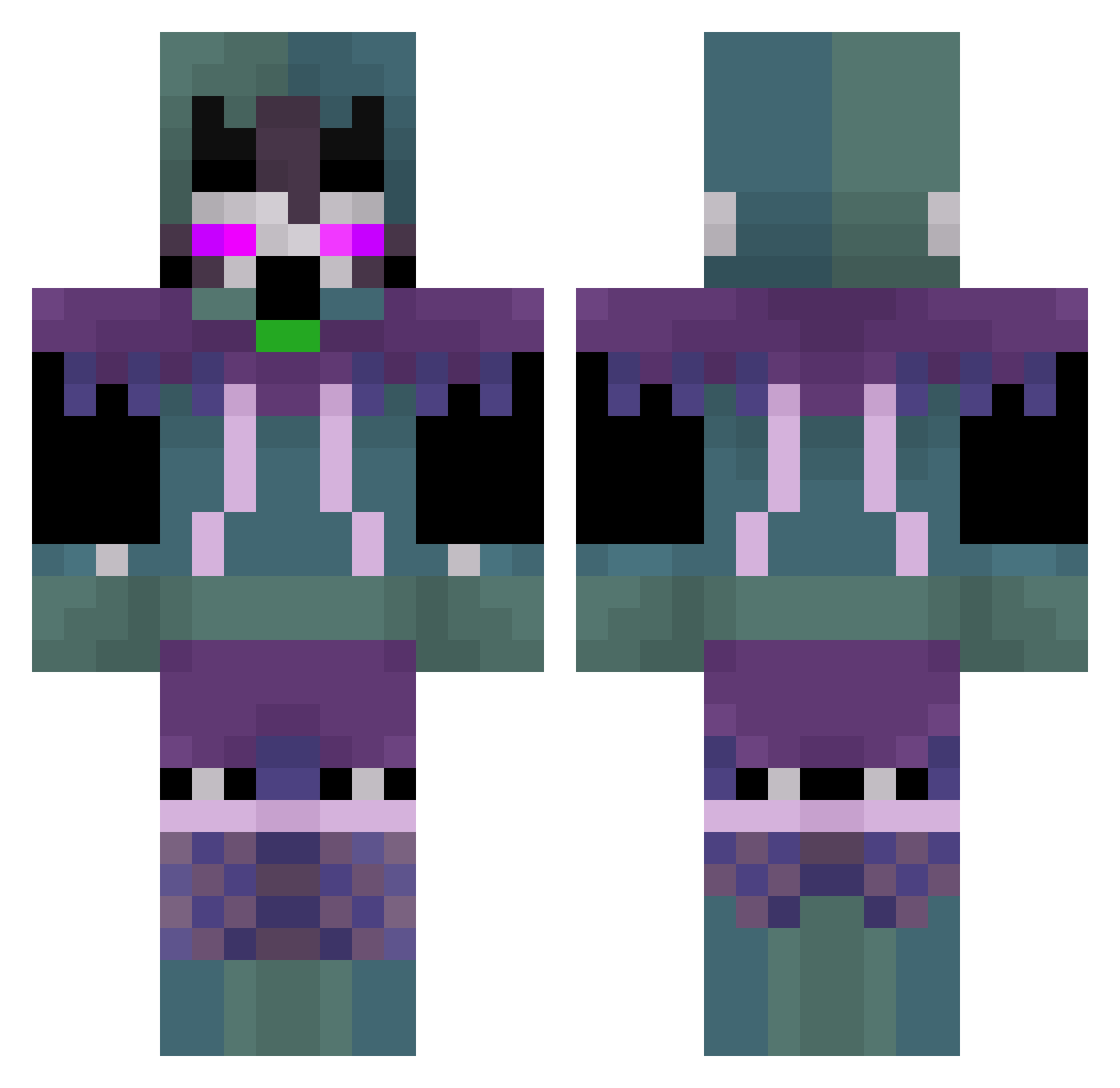 Archer923 Minecraft skin, front and back view