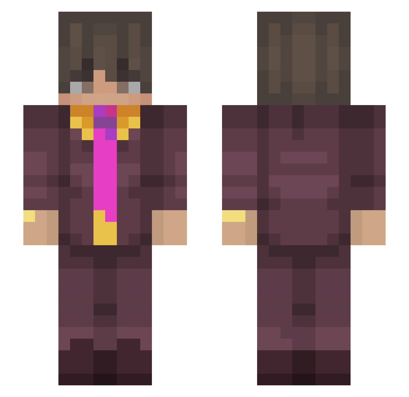 ROAMADC Minecraft skin, front and back view