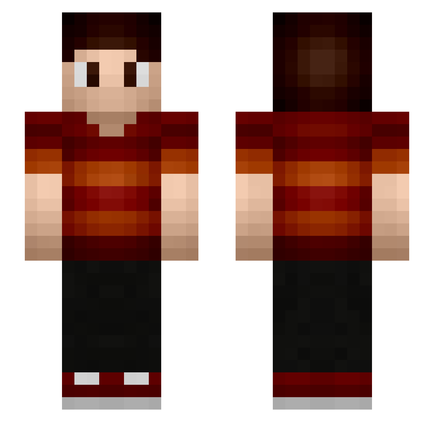 Sparkleaye5000 Minecraft skin, front and back view