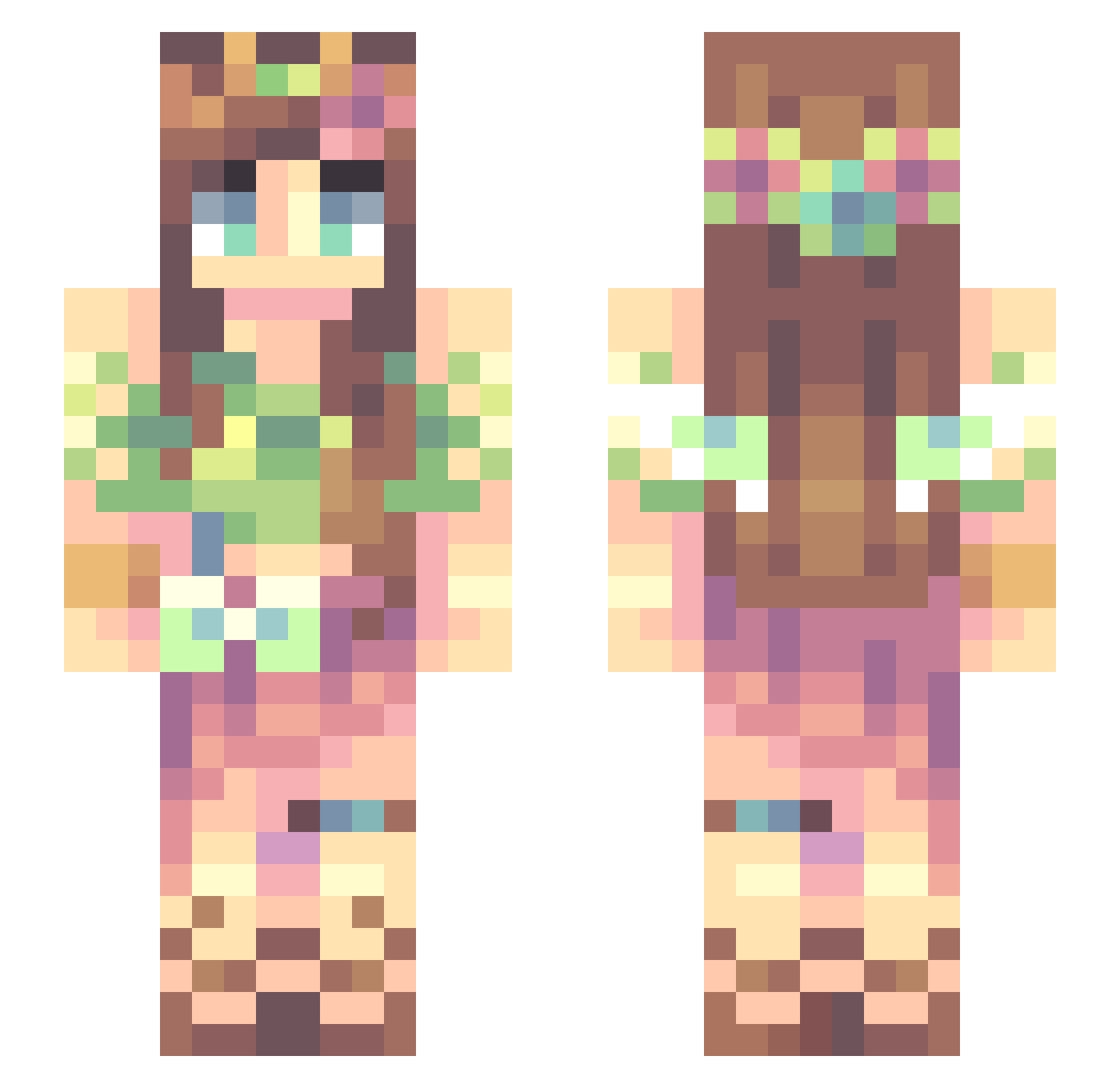 museyouyou Minecraft skin, front and back view