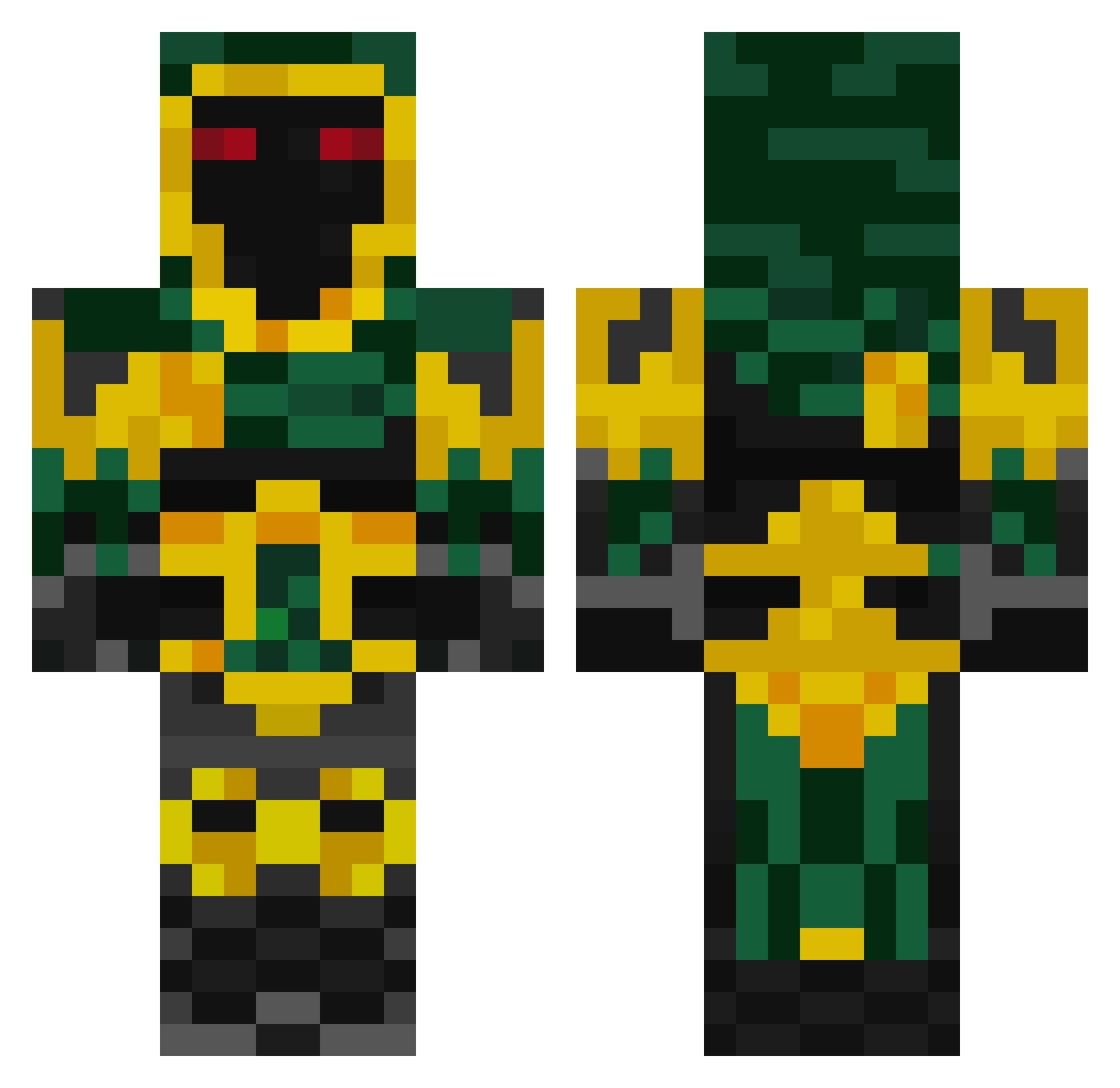 O_djob Minecraft skin, front and back view