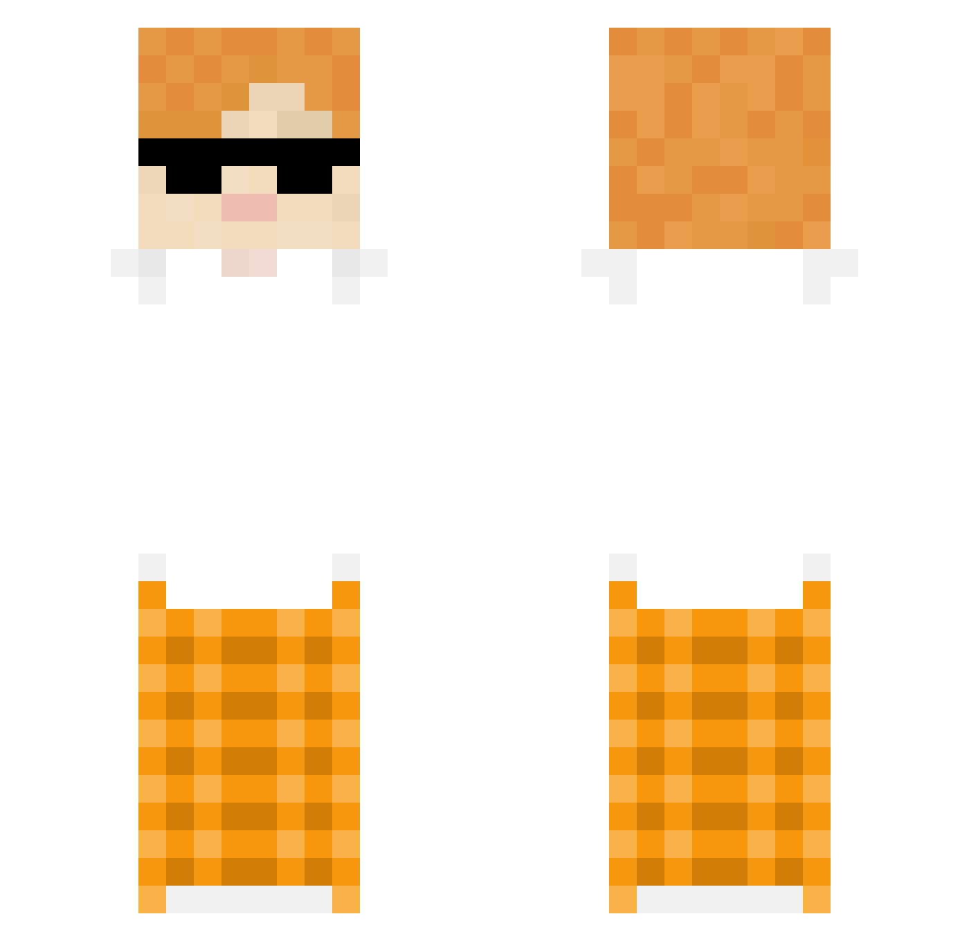 Nassssty Minecraft skin, front and back view