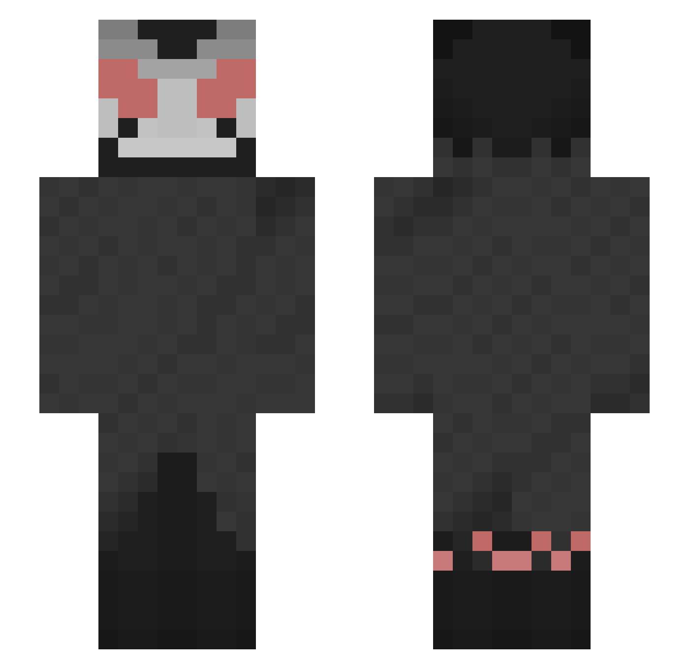 Wolfymajor Minecraft skin, front and back view