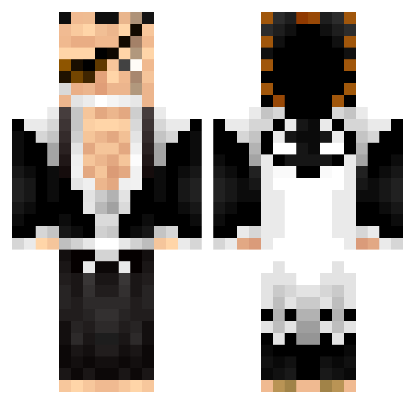 key_arrow Minecraft skin, front and back view