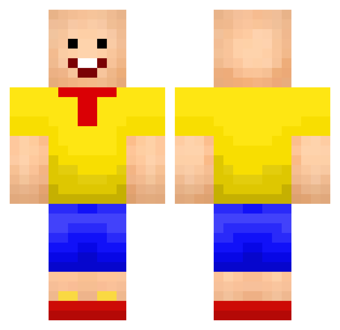 Kapytenne Minecraft skin, front and back view