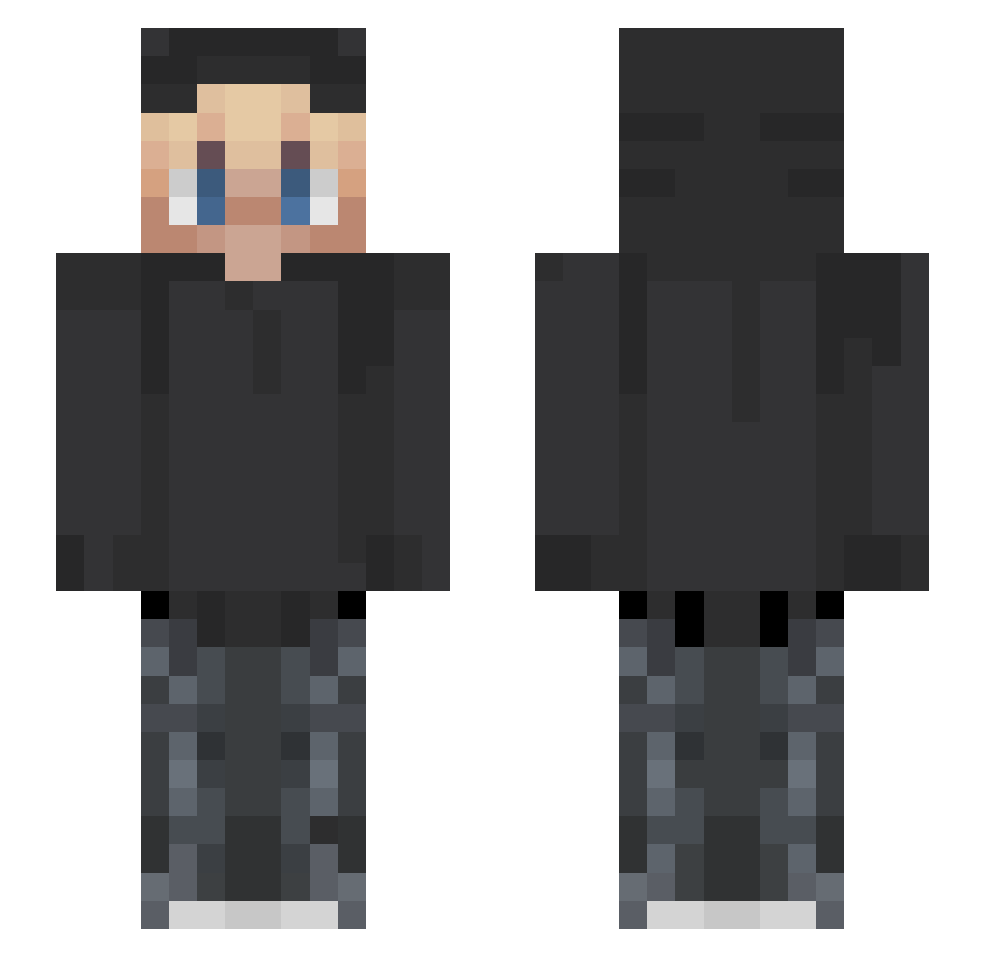 swapn Minecraft skin, front and back view