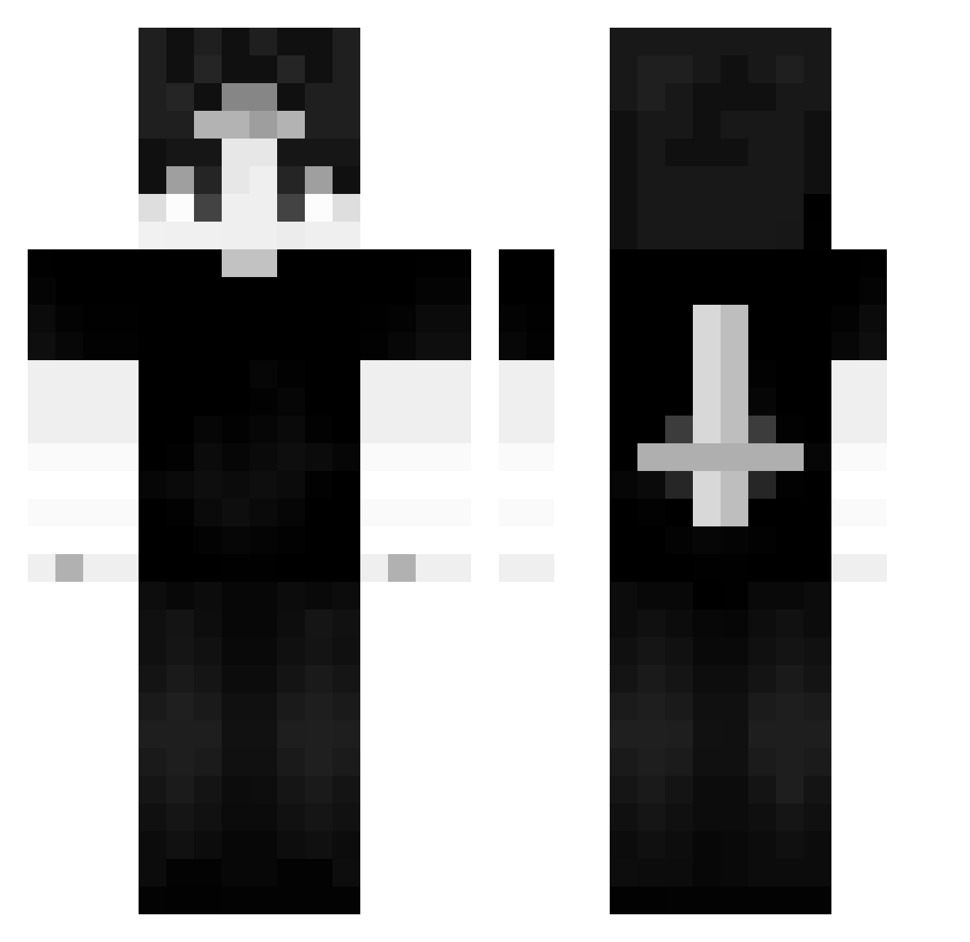 teesco Minecraft skin, front and back view
