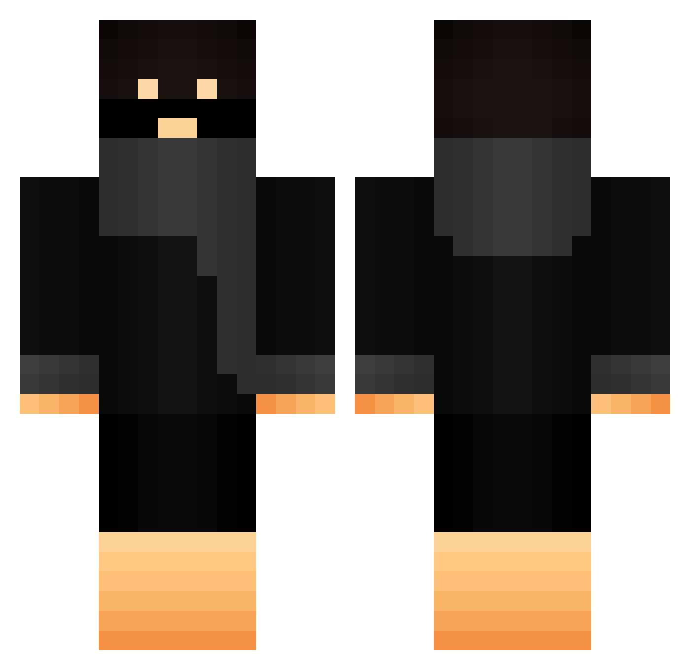Fubukeee Minecraft skin, front and back view