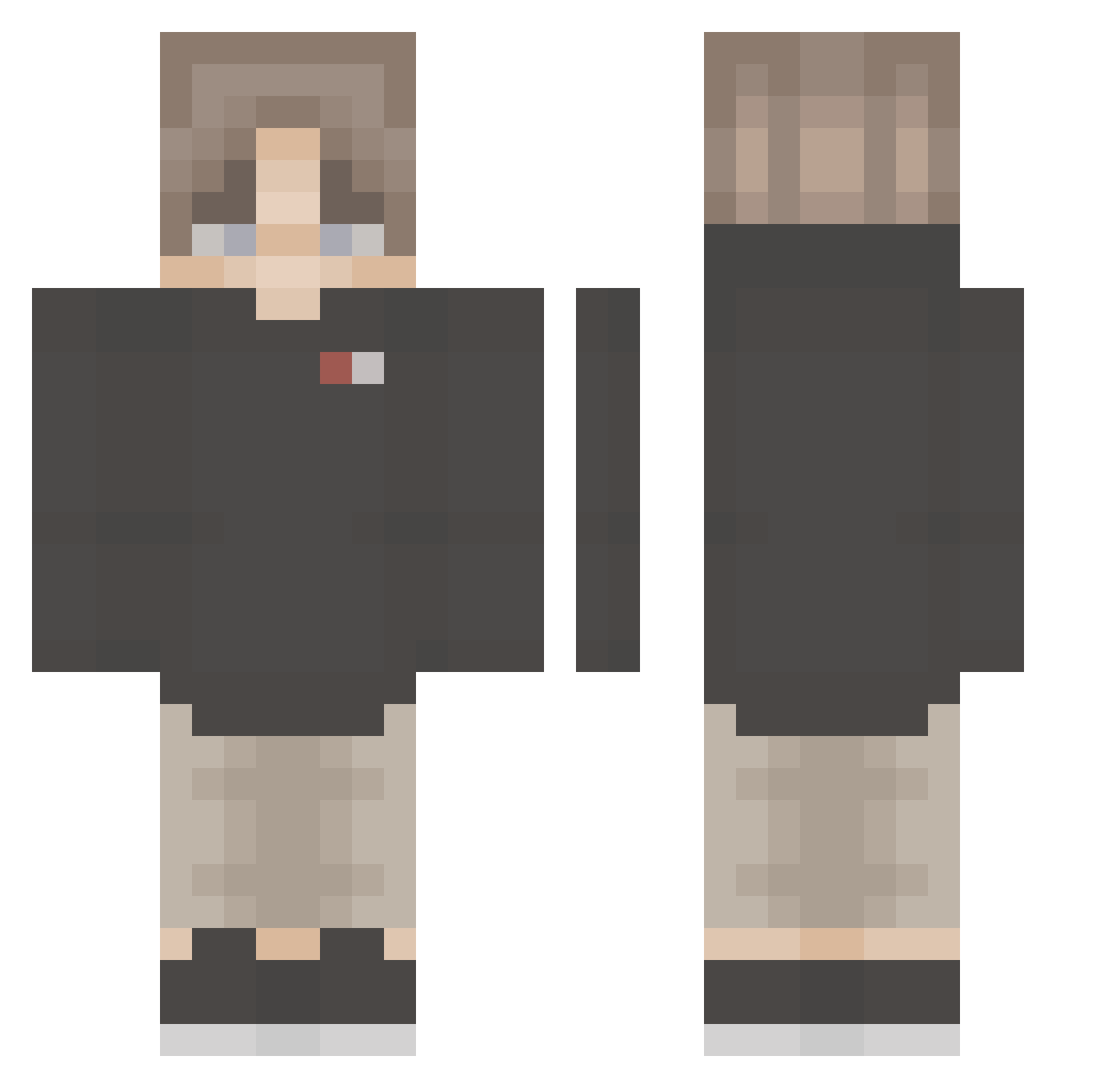 The_Clee Minecraft skin, front and back view