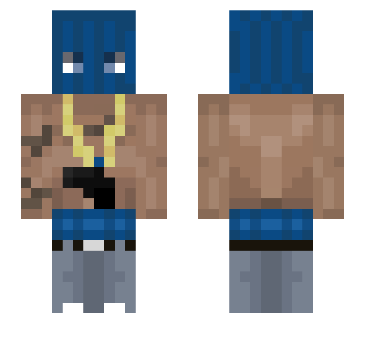 seelf Minecraft skin, front and back view