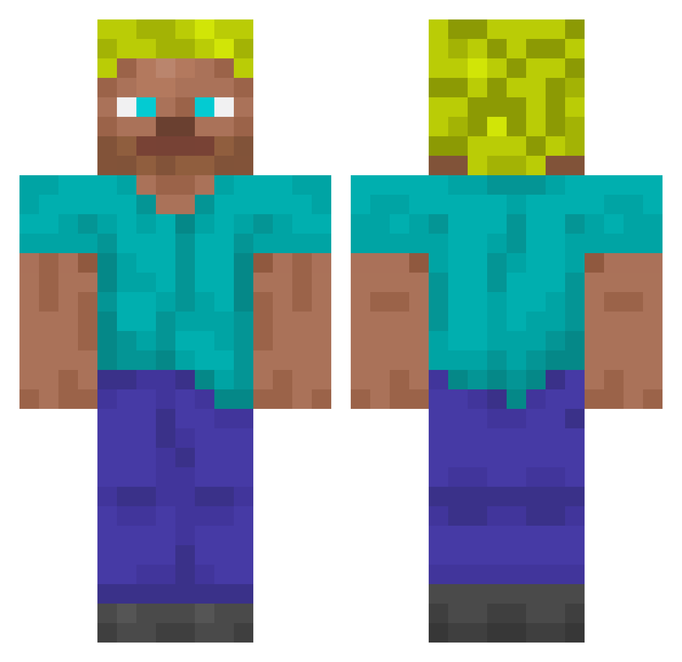 Rndulap Minecraft skin, front and back view