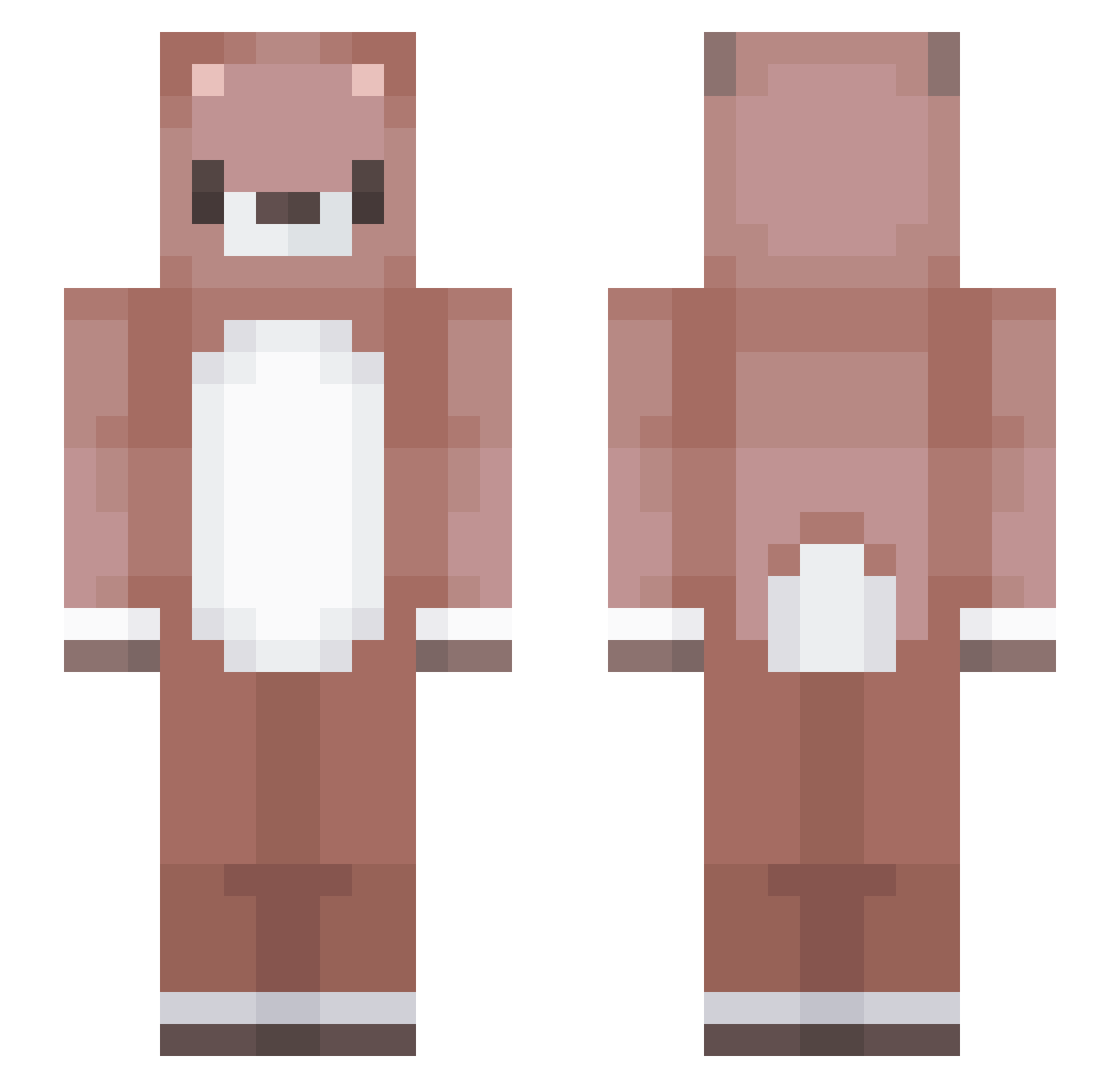 poussimpact Minecraft skin, front and back view