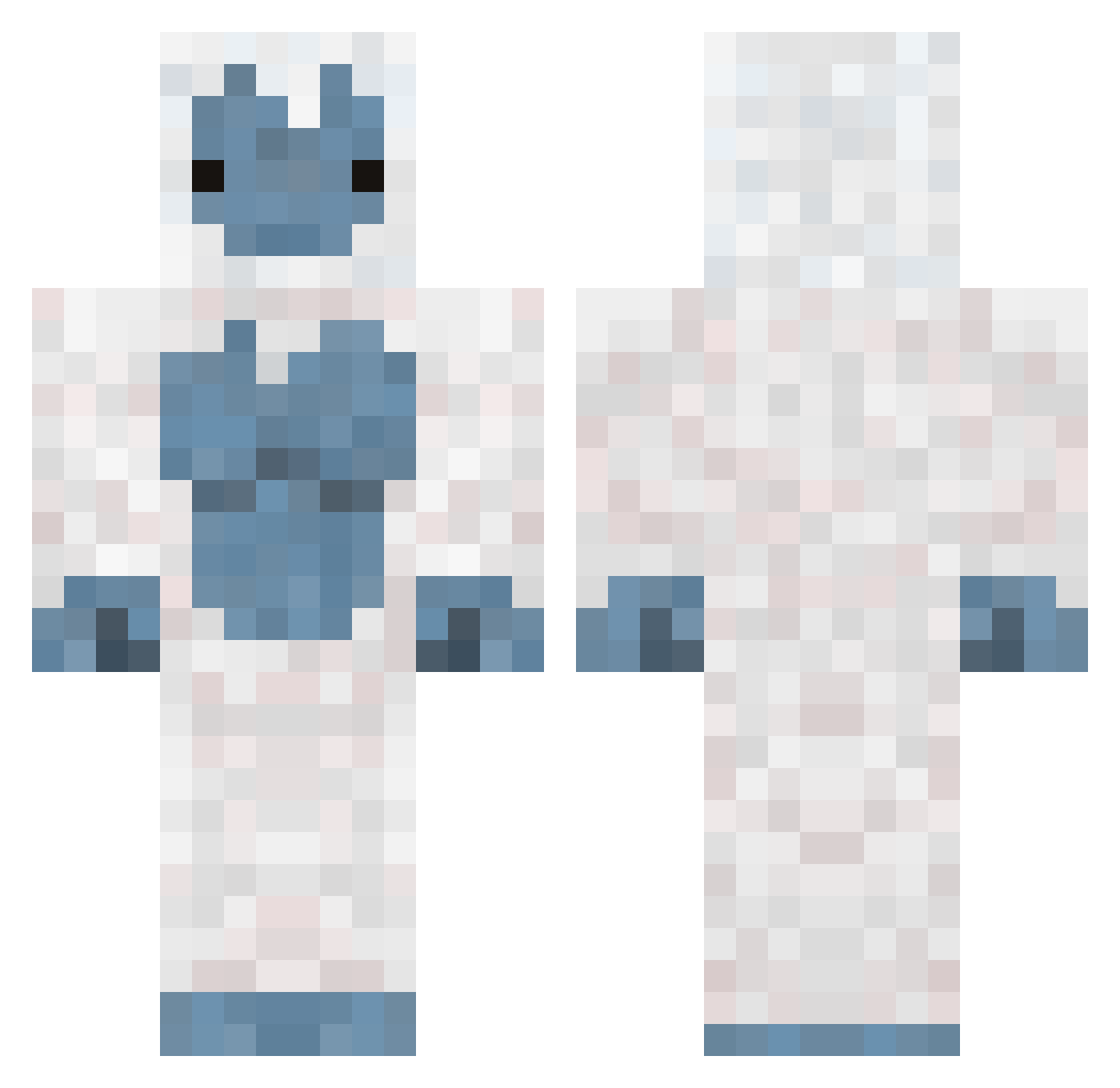 Spoked Minecraft skin, front and back view