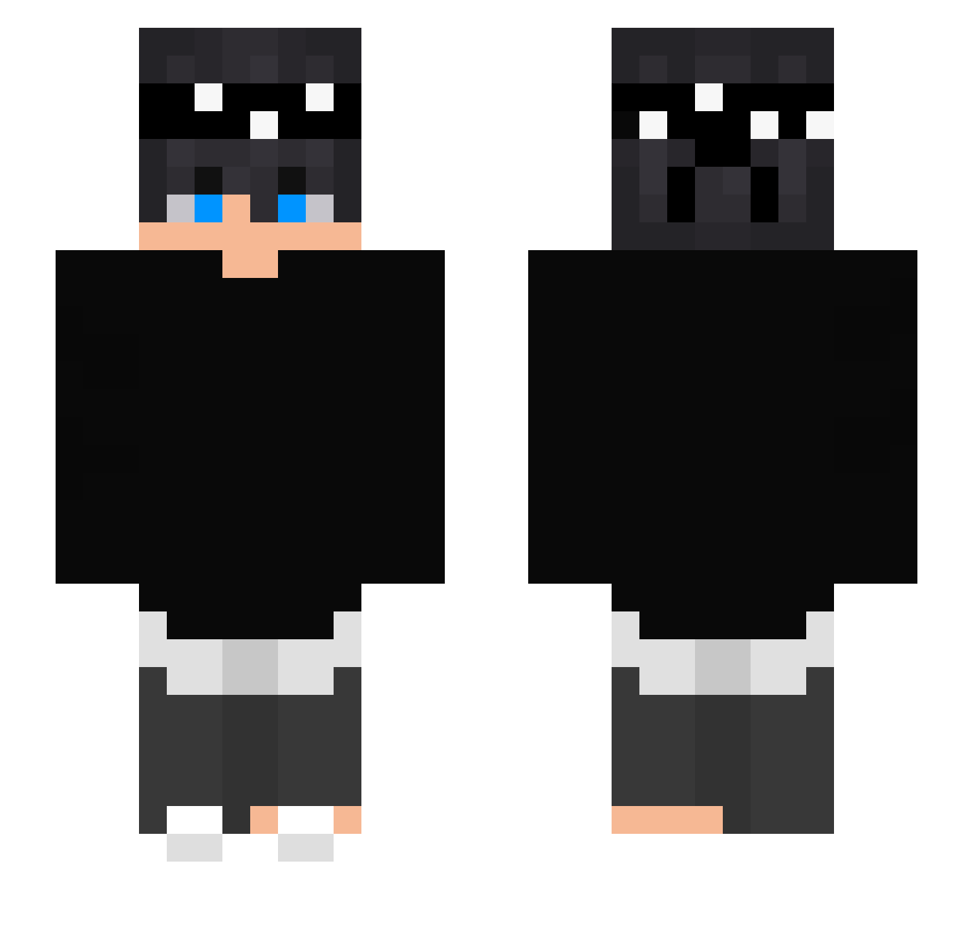 SynomixDE Minecraft skin, front and back view