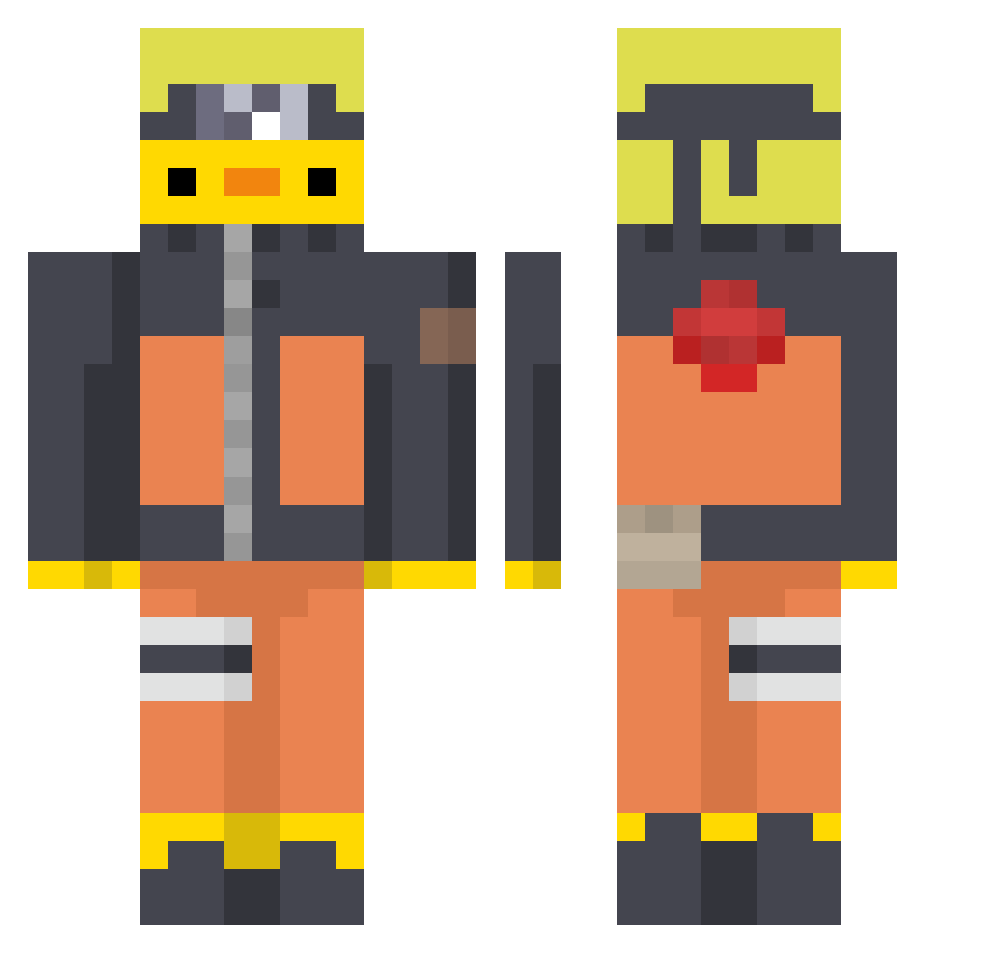 ZYROBLOXEN Minecraft skin, front and back view