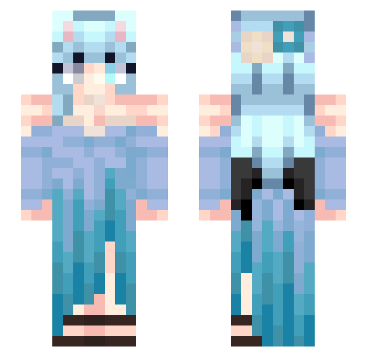 Whisp_Mystic Minecraft skin, front and back view