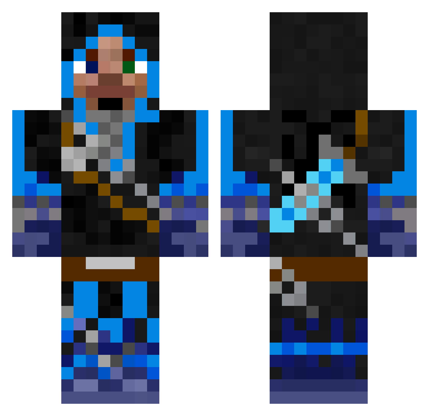 sixlinkIV Minecraft skin, front and back view