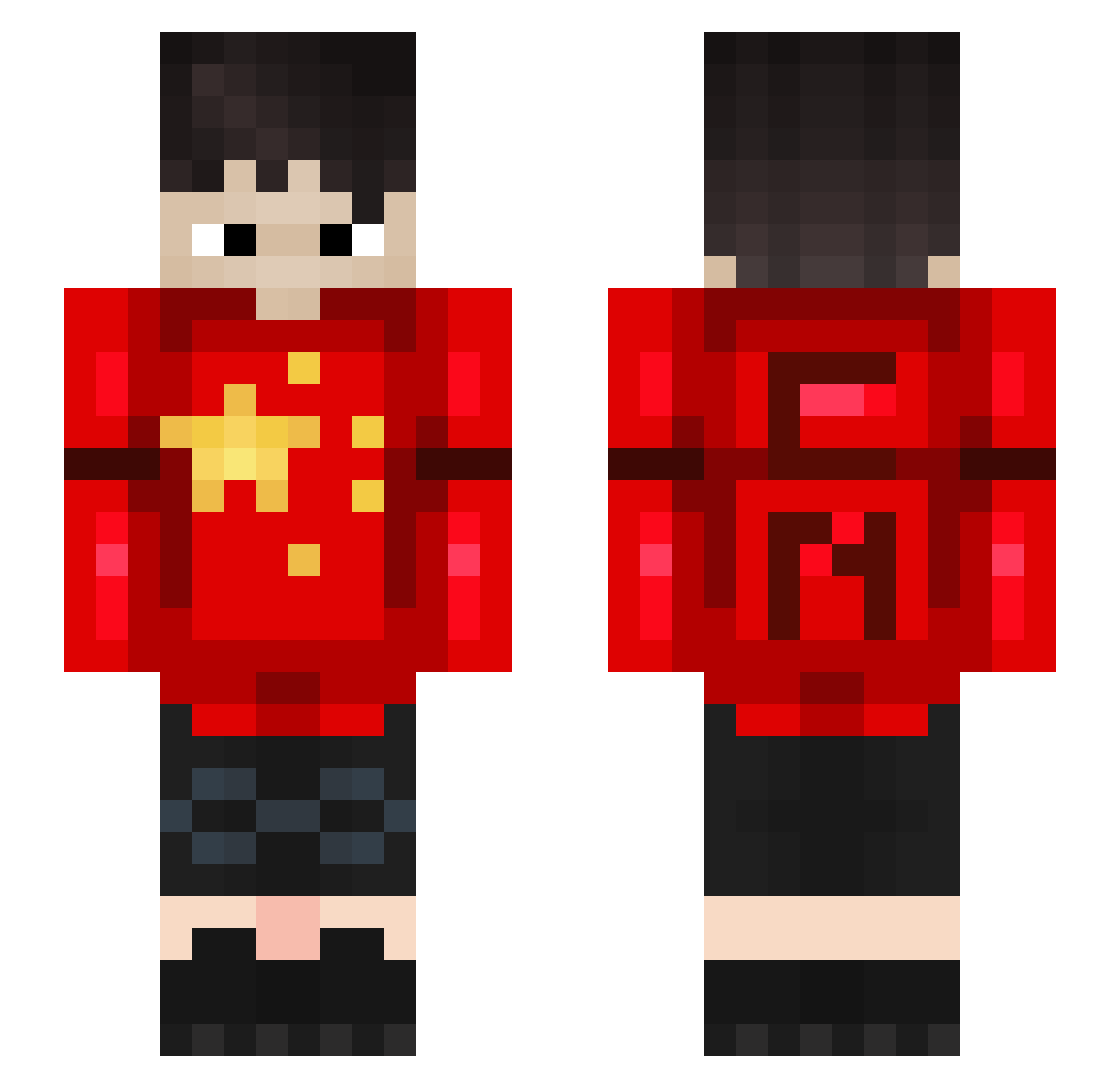 cieks Minecraft skin, front and back view