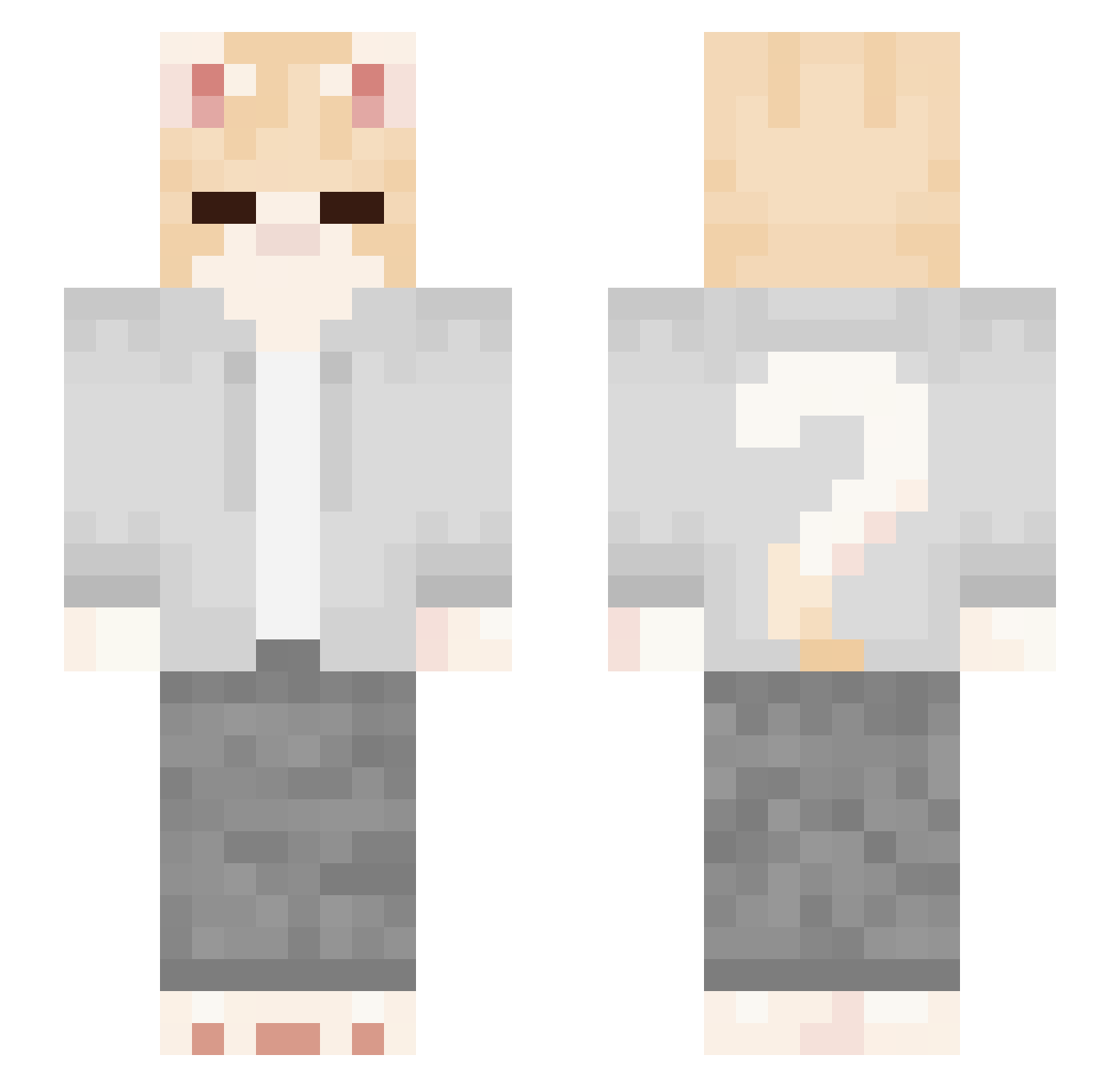 Zallgrin Minecraft skin, front and back view