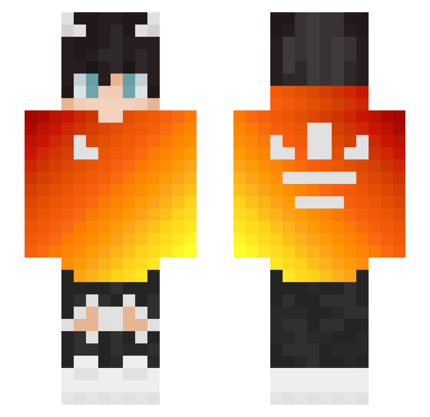 rybarK Minecraft skin, front and back view