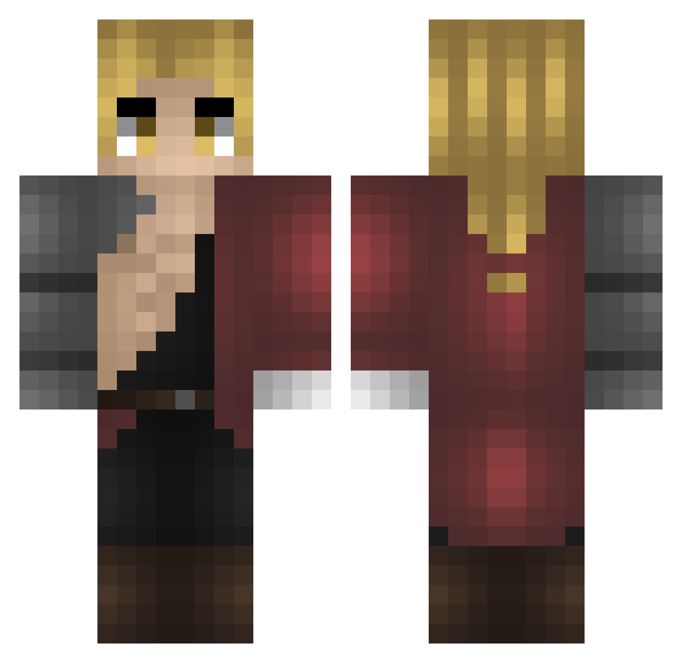 Soader05 Minecraft skin, front and back view