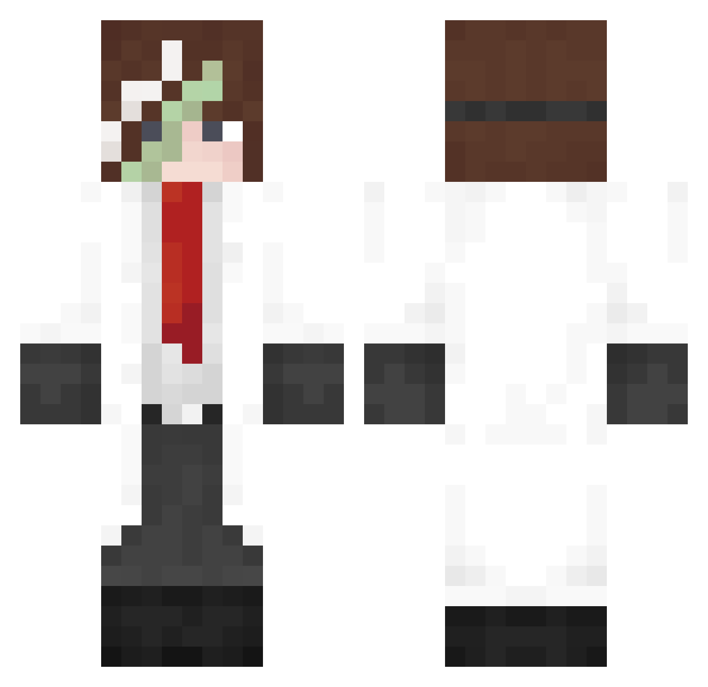 XombieTango Minecraft skin, front and back view