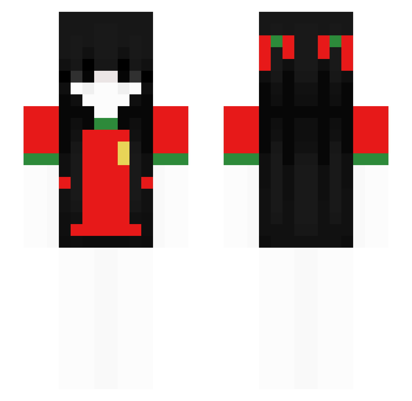 shzitter Minecraft skin, front and back view