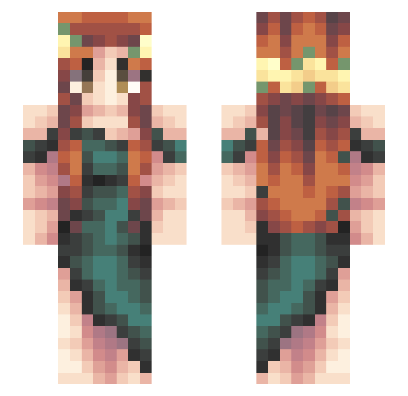 ivkyal Minecraft skin, front and back view