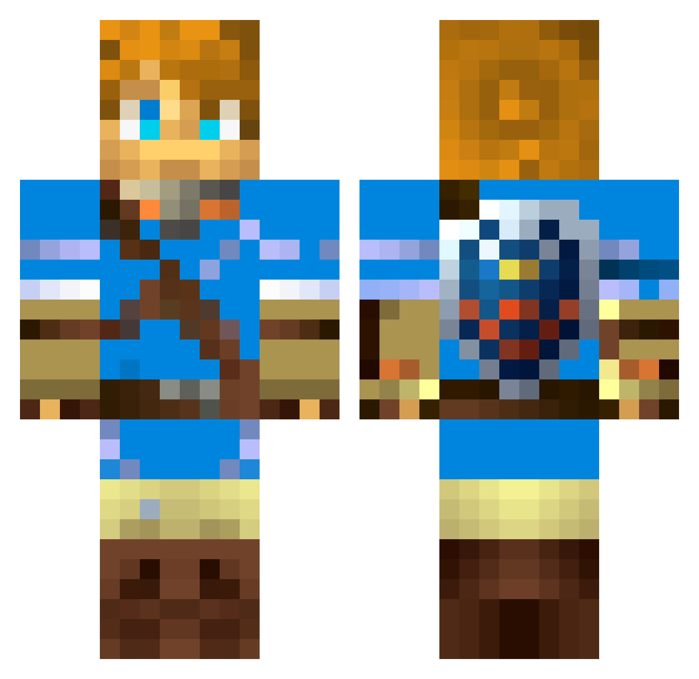 Urei92 Minecraft skin, front and back view