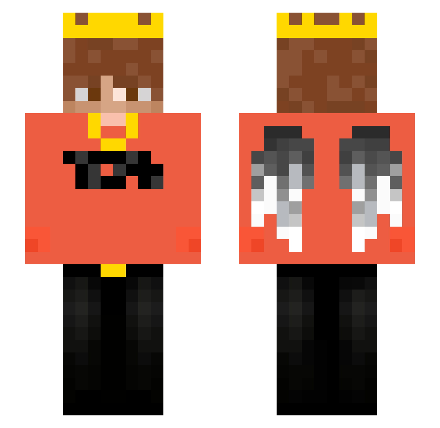 qompz Minecraft skin, front and back view