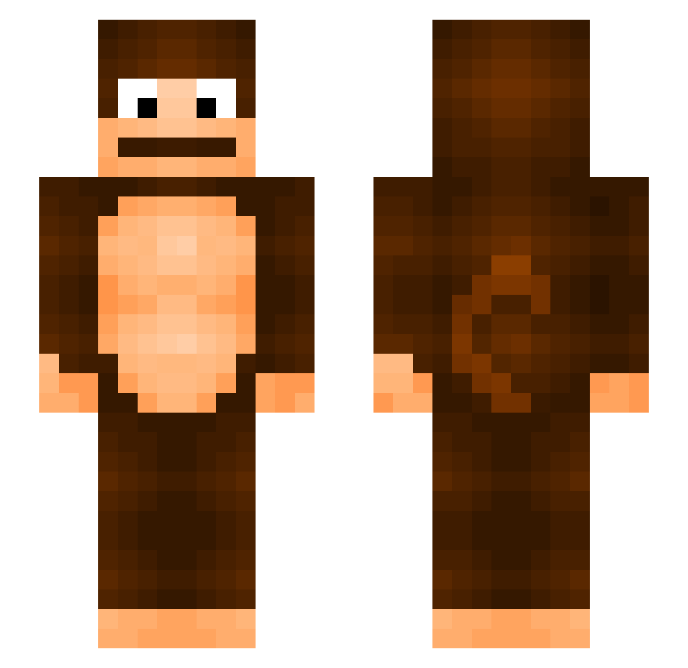 qxcu Minecraft skin, front and back view