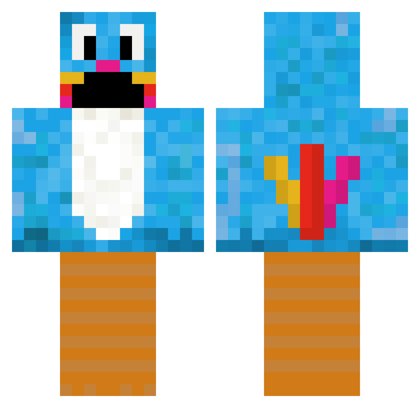 Tullz Minecraft skin, front and back view