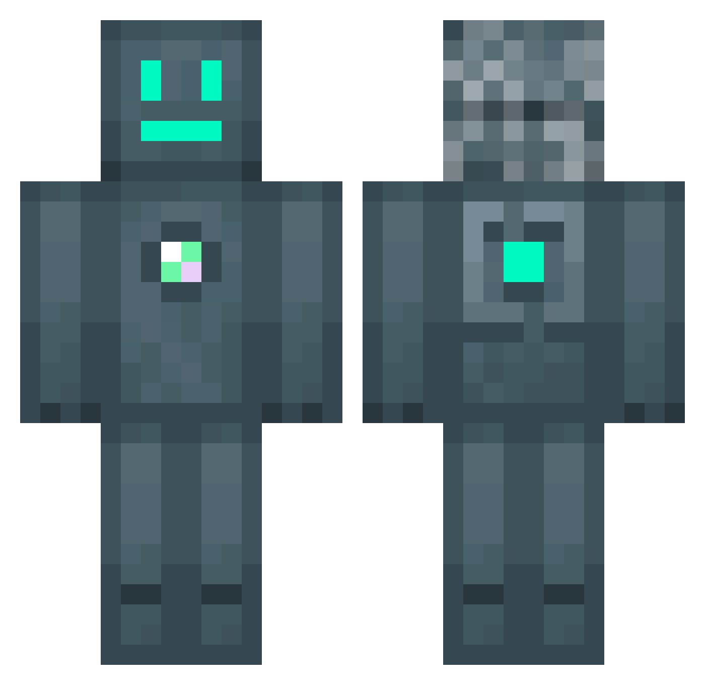 unascribed Minecraft skin, front and back view