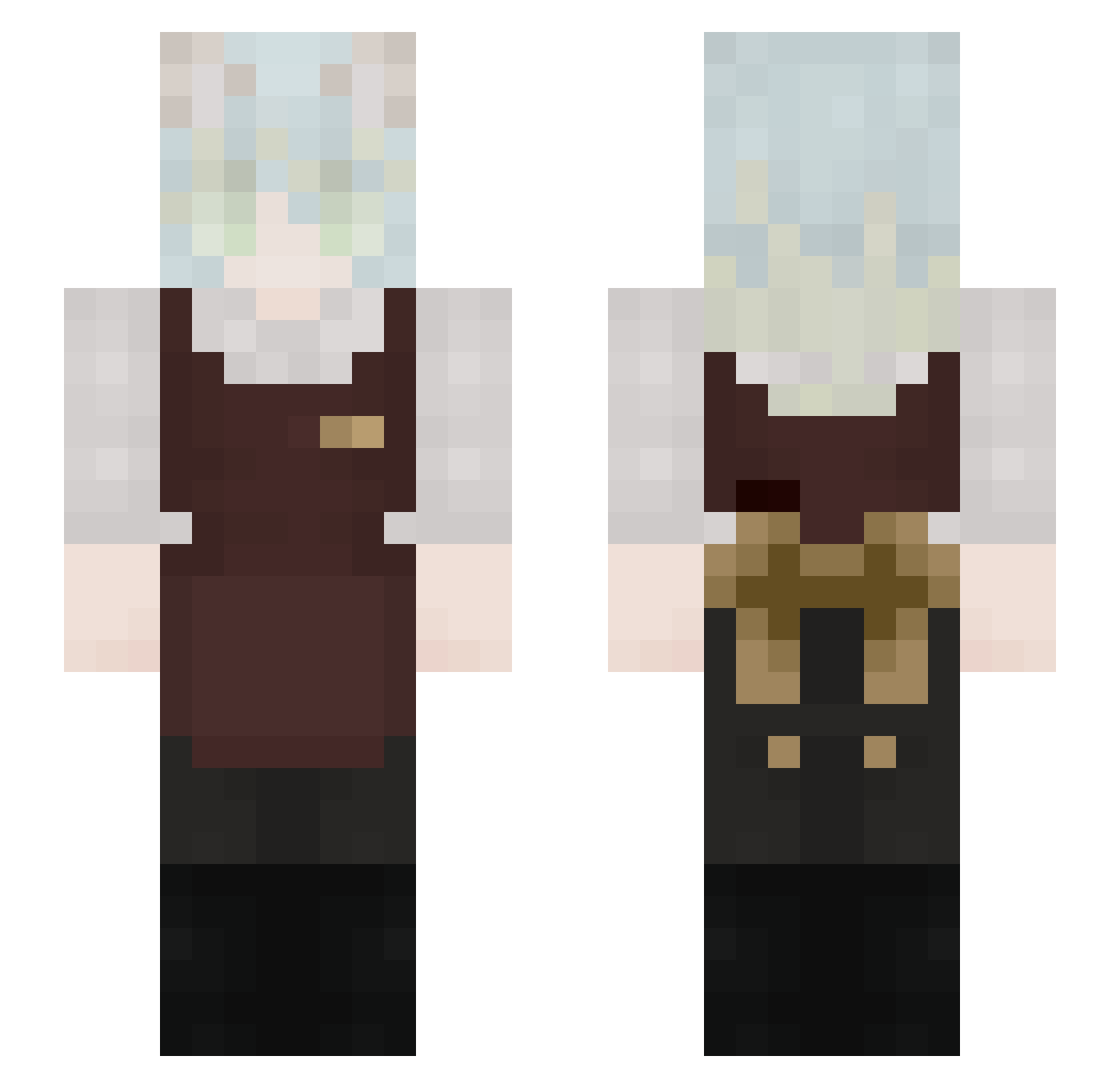 Lowsugar725 Minecraft skin, front and back view