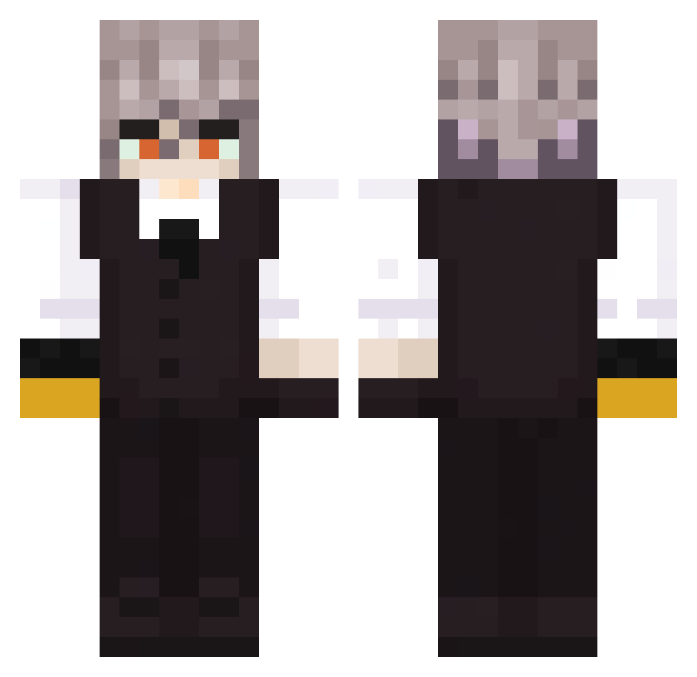 Swedska Minecraft skin, front and back view