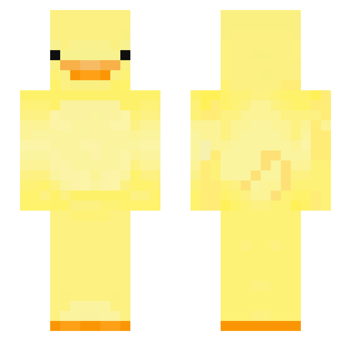Spparky Minecraft skin, front and back view