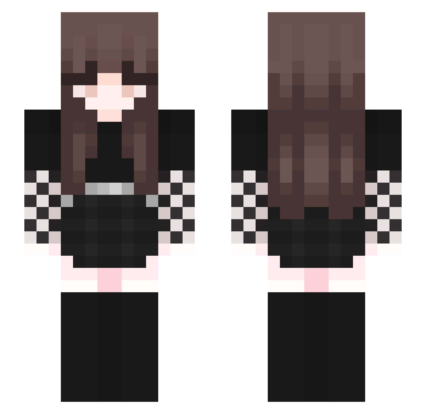 Satanaelx Minecraft skin, front and back view