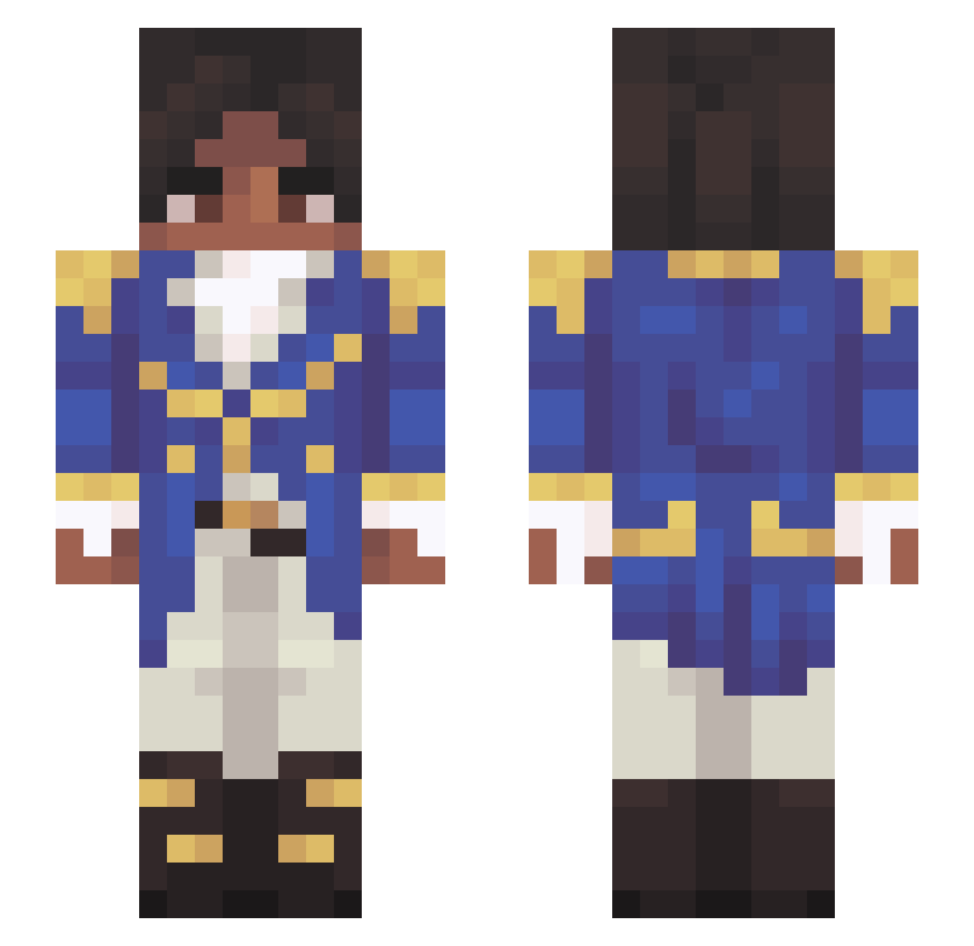 Ezotic Minecraft skin, front and back view
