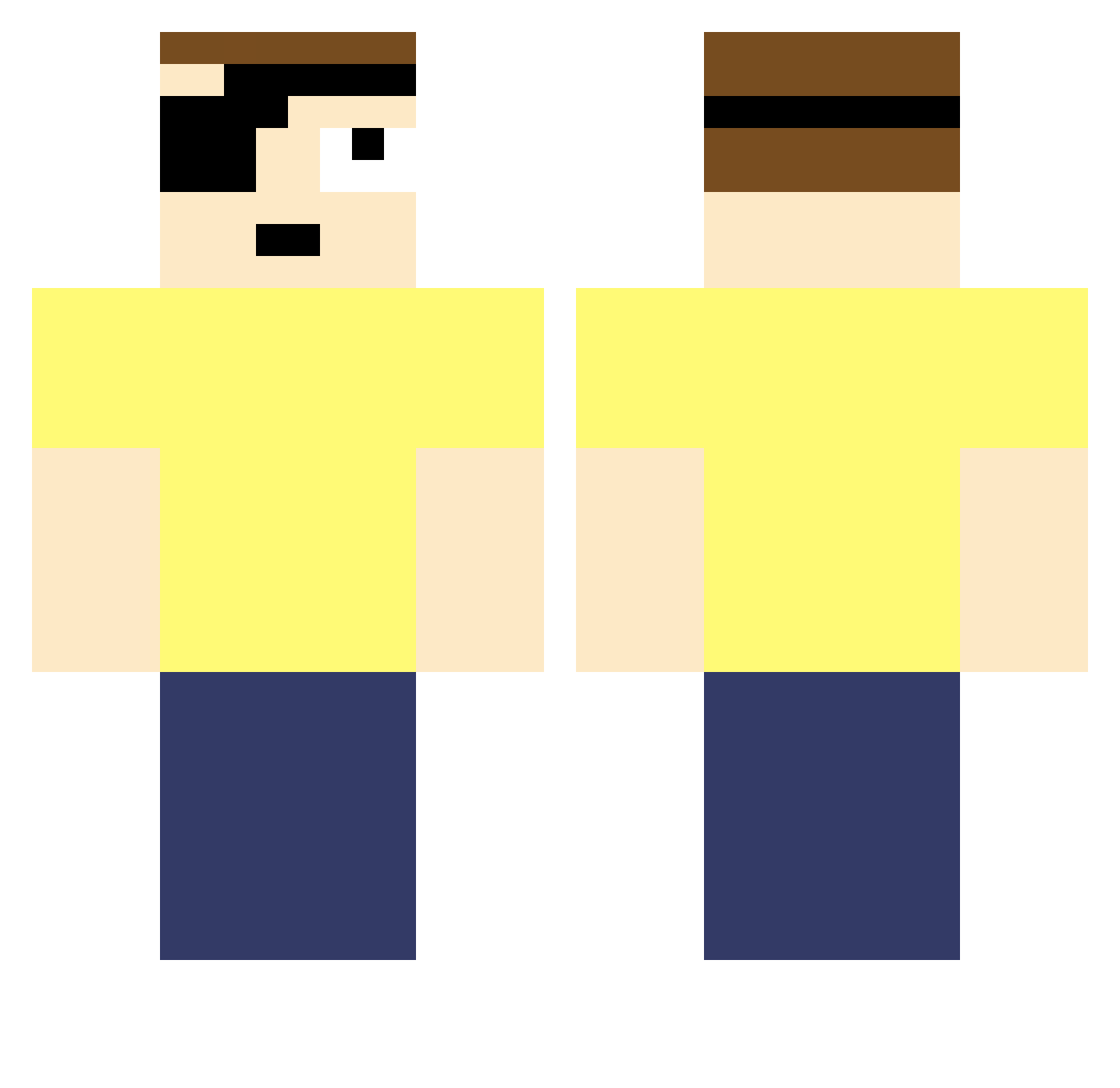 bluerrry Minecraft skin, front and back view