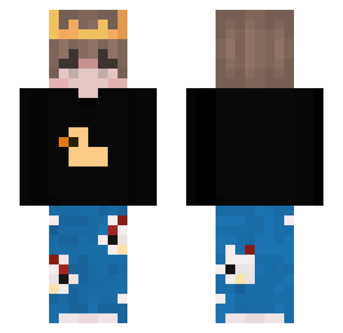 RUJSKA Minecraft skin, front and back view