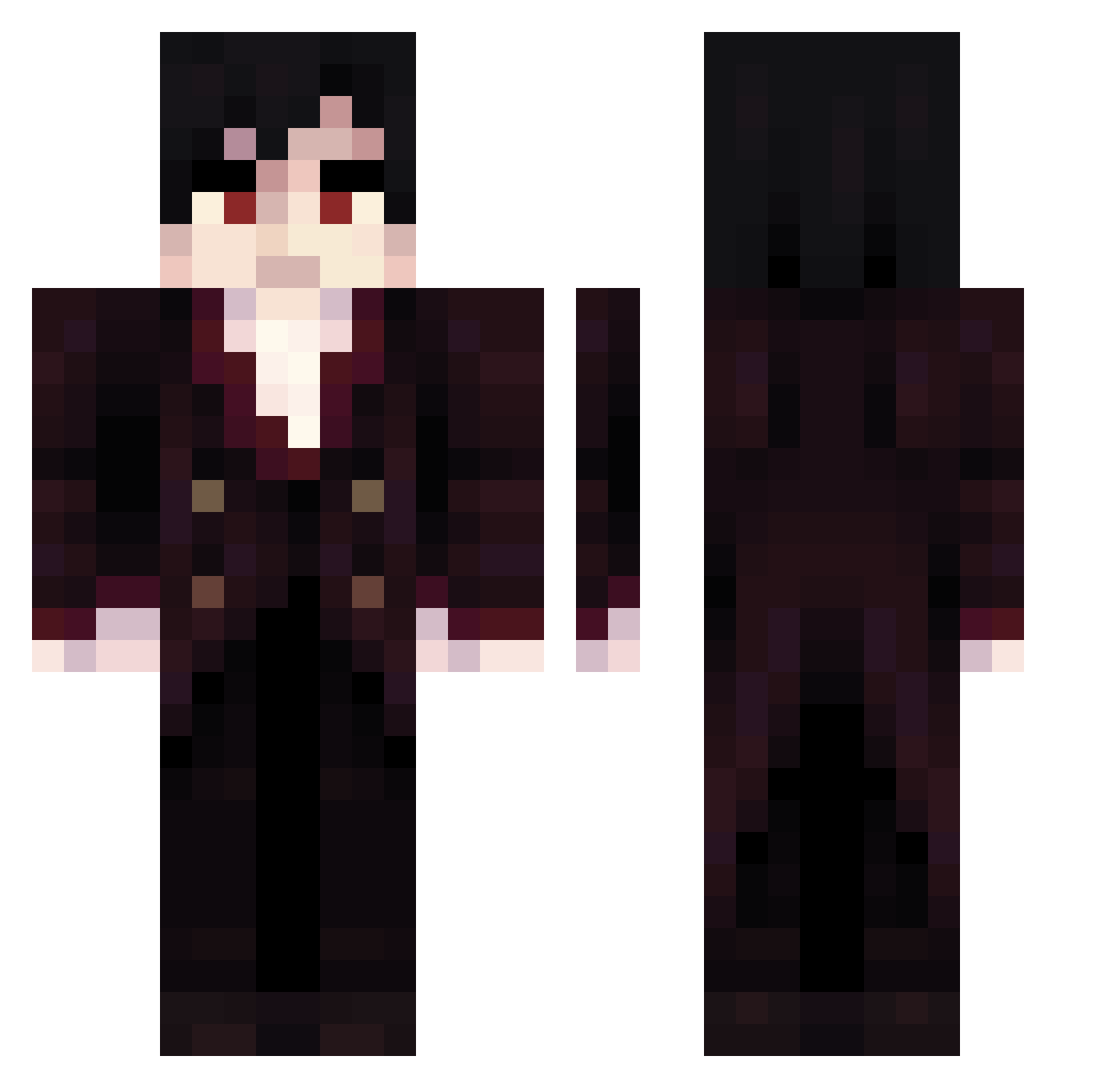 Withered_Mike Minecraft skin, front and back view