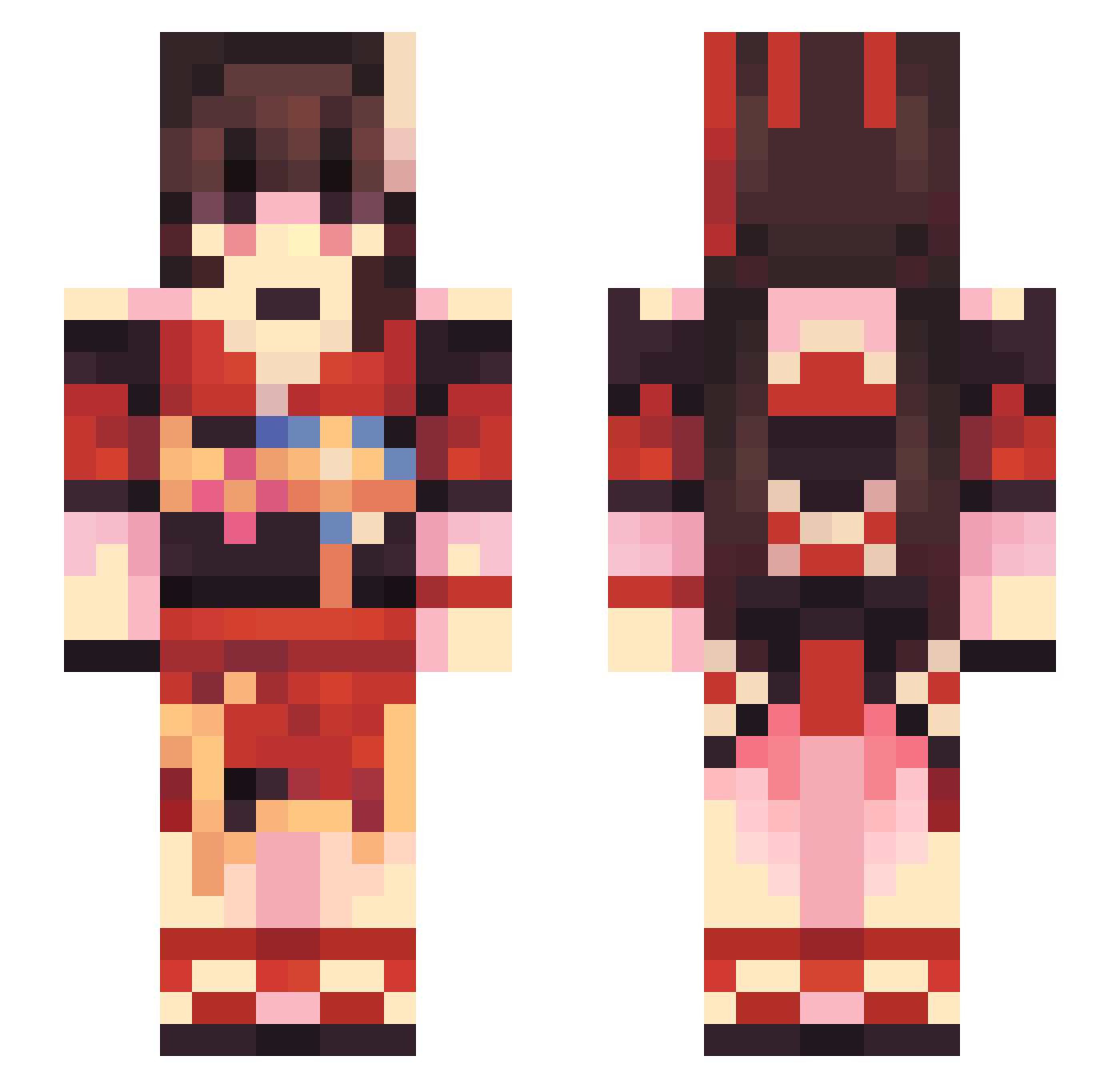notpwub Minecraft skin, front and back view